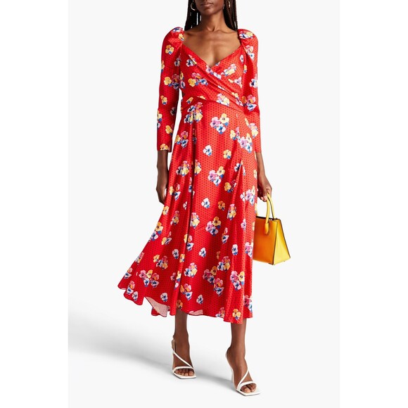 RUNWAY. NWT. $2190 CAROLINA HERRERA Pleated twill midi dress Sz 8 - Picture 3 of 10